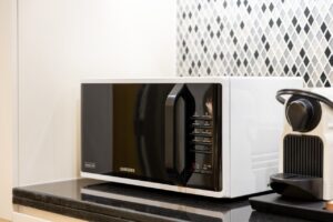 Modern Kitchen with Microwave and Coffee Maker