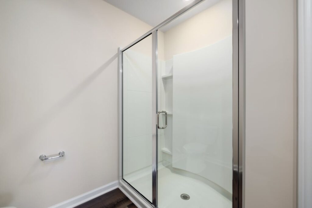 How to Remove Soap Scum from Shower Doors Clean Spacious Shower Room with Sliding Door